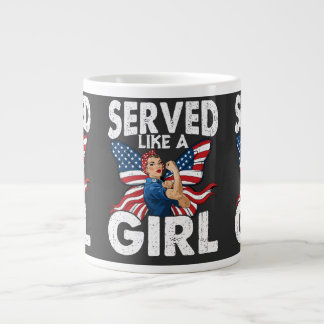 Tjänstgjort Som En Tjej Kvinnlig Veteran Militära Jumbo Mugg