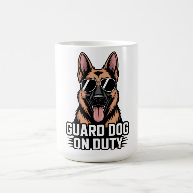 Tjänstgörande vakthund tysk schäferhund solglasögo kaffemugg (Center)