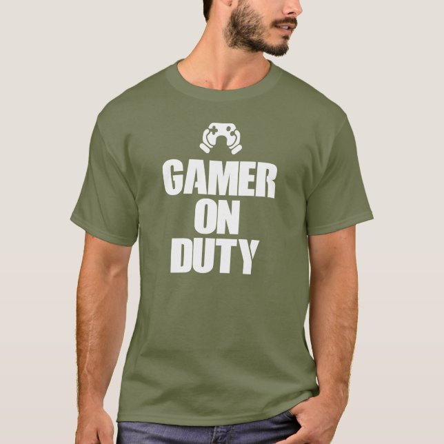 Tjänstgörande videospel för Gamer T-shirt (Framsida)