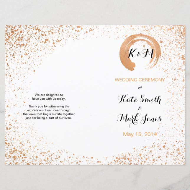 Tjänstgöringsorder för Copper Spray Bröllop (Framsida)