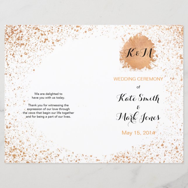 Tjänstgöringsorder för Copper Spray Bröllop (Framsida)