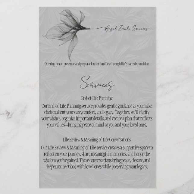 Tjänstmeny Flygblad (Framsidan)