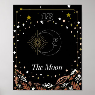Tjärtkortet Måne, celestial Poster