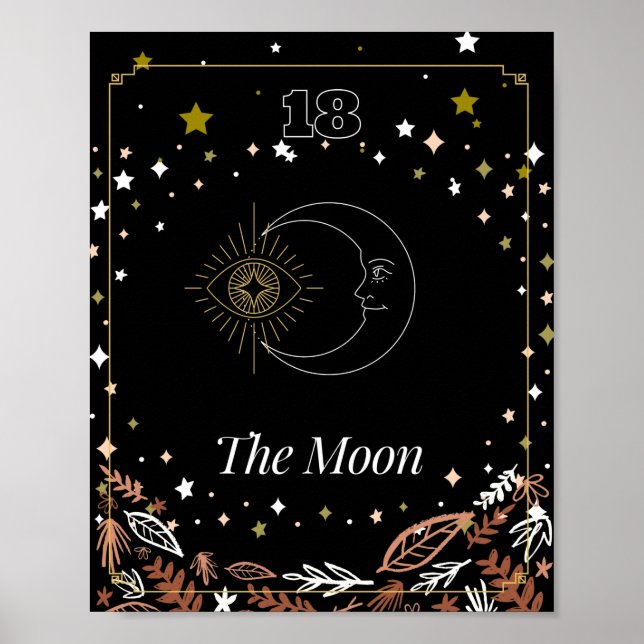 Tjärtkortet Måne, celestial Poster (Framsidan)