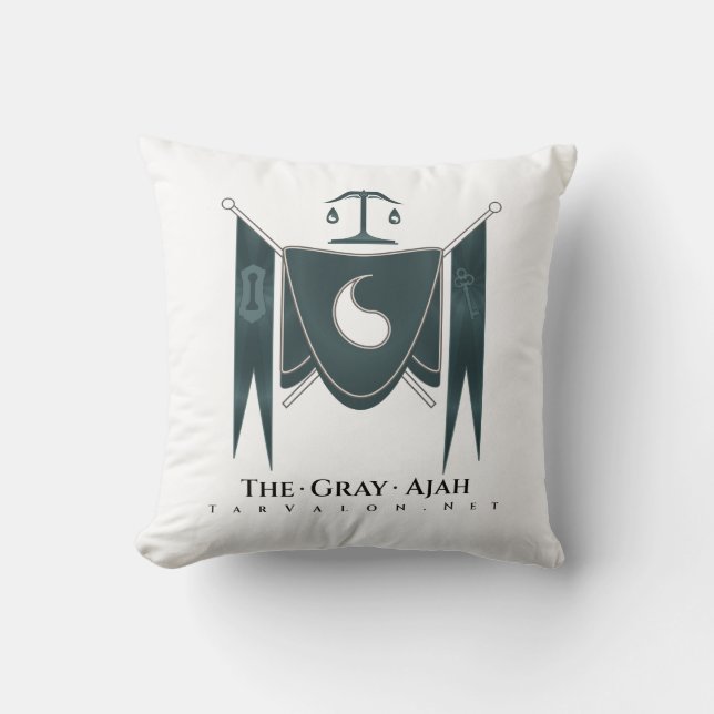 Tjärvalon.Net Grått Banner Regalia Pillow Kudde (Framsida)