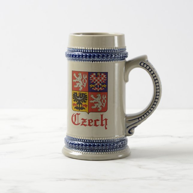 Tjecken förseglar/Czechoslovakia flaggaöl Stein Sejdel (Höger)