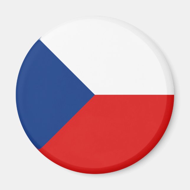 Tjeckien Fisheye Flagga Magnet (Framsidan)