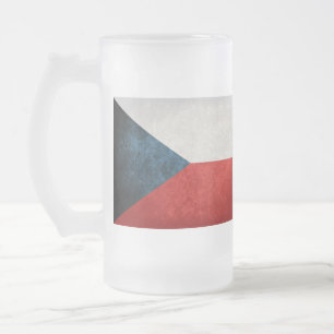 Tjeckien Flagga Frostat Ölglas