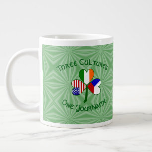 Tjeckien Irland USA Shamrock Flag Personlig Jumbo Mugg
