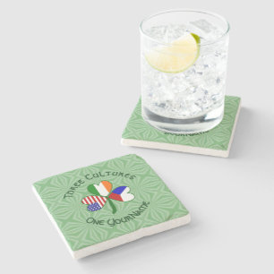 Tjeckien Irland USA Shamrock Flag Personlig Stenunderlägg