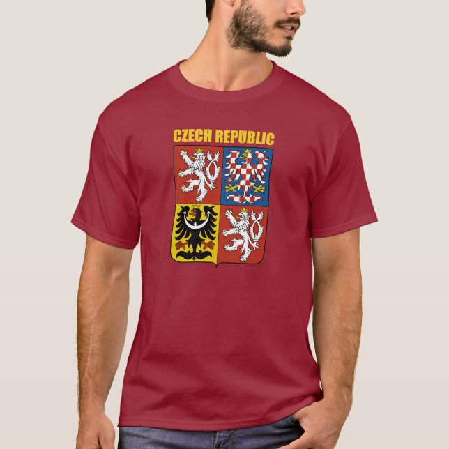 Tjeckien Jackar om Arm Tee Shirt (Framsida)