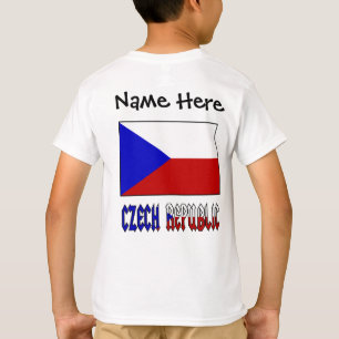 Tjeckien och Tjeckisk Flagga Personlig T Shirt