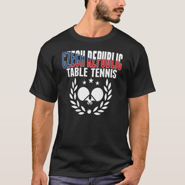 Tjeckien Ping Pong Czech Bord Tennis Supp T Shirt (Framsida)
