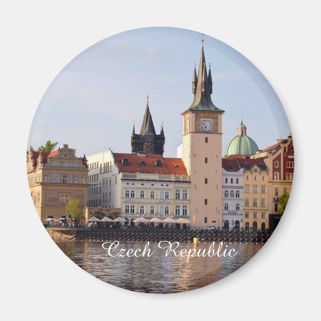 Tjeckien: Prag cityscape Magnet (Framsidan)