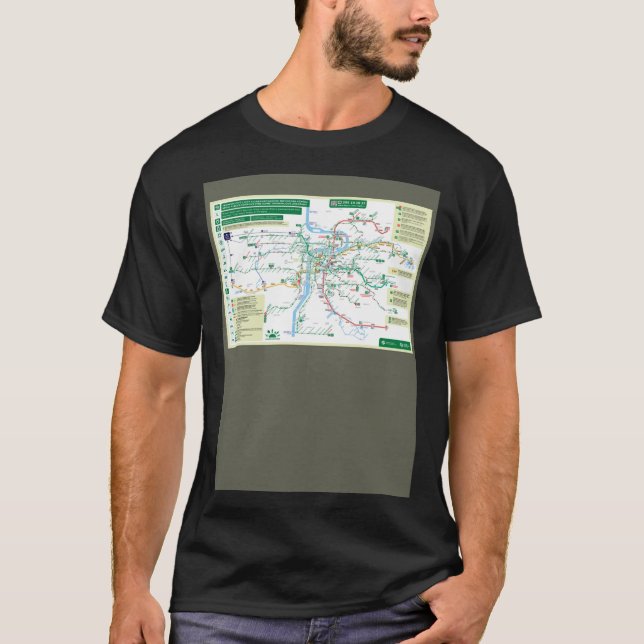 Tjeckien Prag Praha Metro Karta HD T Shirt (Framsida)