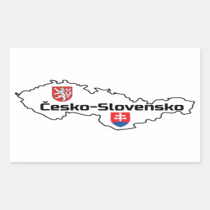 Tjeckien-Slovakien Rektangulärt Klistermärke