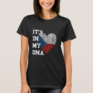 Tjeckiens Flagga Det finns i mitt DNA Heart Czech T Shirt