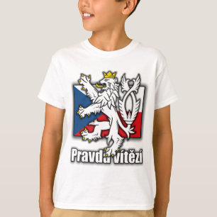 Tjeckiens Lejona Jacka av Arm Flagga T-shirt