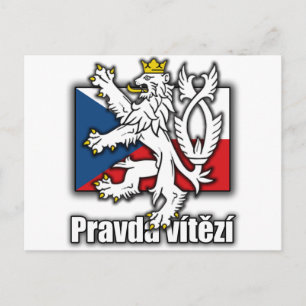 Tjeckiens Lejona Jacka av Arm Flagga Vykort