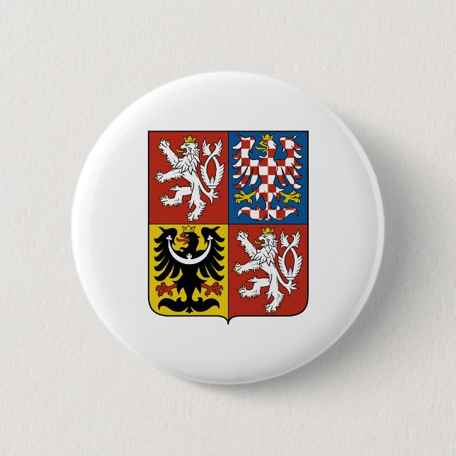 Tjeckiens Officiell Jackar Arm Heraldry Knapp (Framsida)