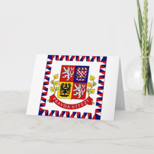 Tjeckiens president Flagga Kort (Framsida)