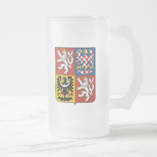 tjeckisk emblem frostat ölglas