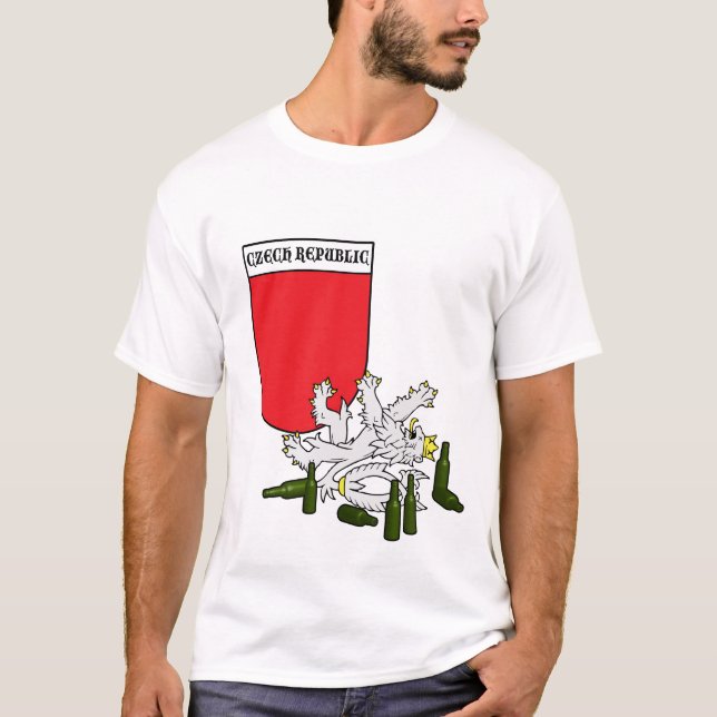 Tjeckisk Emblem med lejont Tee Shirt (Framsida)