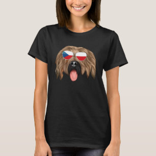 Tjeckisk flagg Briard Hund Tjeckien Fickformat T Shirt