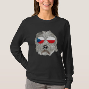 Tjeckisk flagg Dandie Dinmont Terrier Hund Tjeckie T Shirt
