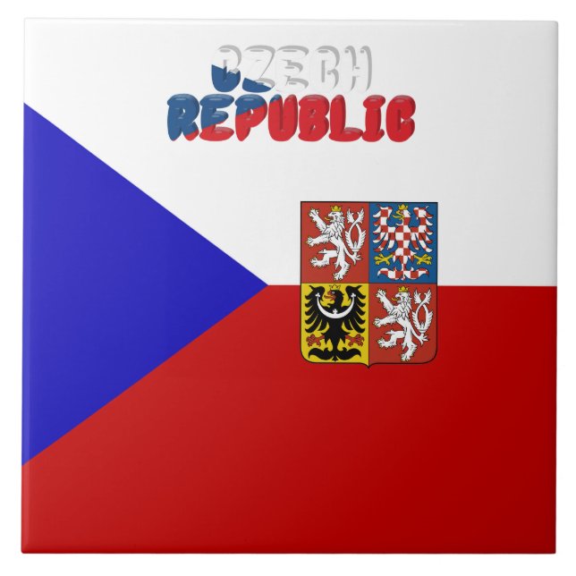Tjeckisk flagga kakelplatta (Framsidan)