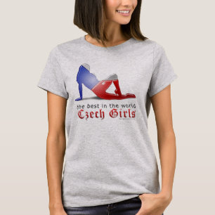 Tjeckisk flickaSilhouetteflagga Tee