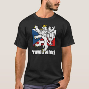 Tjeckisk lejon vapensköldflagga t shirt