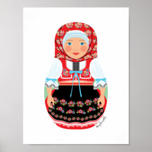 Tjeckisk Matryoshka-affisch Poster