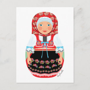 Tjeckisk Matryoshka Postkort Vykort