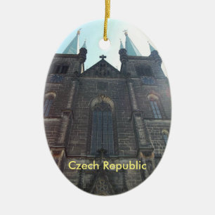 Tjeckisk prydnad för republikPrague kyrka Julgransprydnad Keramik