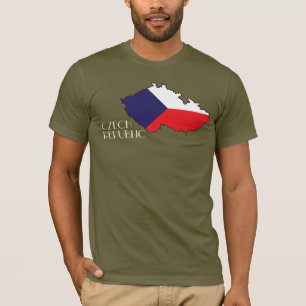 Tjeckisk republikFlagga-Karta skjorta Tee Shirt