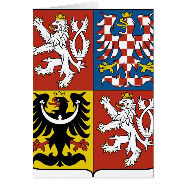 Tjeckisk republikvapensköld CZ Hälsningskort (Framsidan)