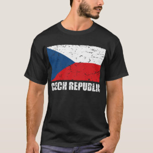 Tjeckisk republikvintageflagga tee shirt
