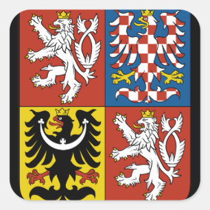 tjeckiska emblem fyrkantigt klistermärke