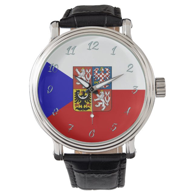 Tjeckiska flagga armbandsur (Framsida)