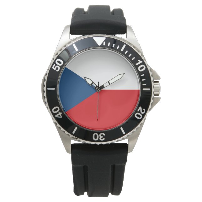 Tjeckiska Flagga Armbandsur (Framsida)