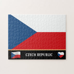Tjeckiska Flagga & Czechia land / Tjeckiska republ Pussel