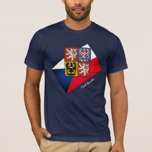 Tjeckiska flagga, Emblem och Tjeckiska republiken  T Shirt