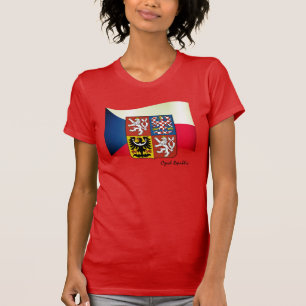 Tjeckiska flagga, Emblem och Tjeckiska republiken  T Shirt
