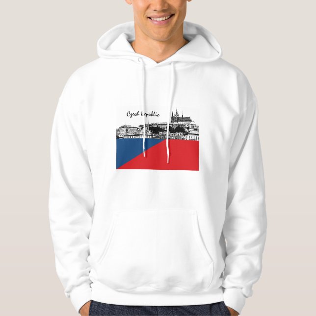 Tjeckiska Flagga Hoodie, Czechia, Prag/Hradcany Hoodie (Framsida)