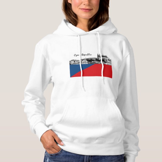 Tjeckiska Flagga Hoodie, Czechia, Prag/Hradcany T Shirt (Framsida)