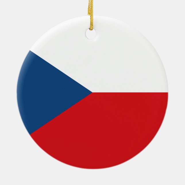 Tjeckiska Flagga Julgransprydnad Keramik (Baksidan)