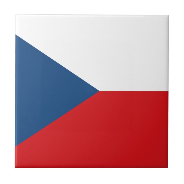 Tjeckiska Flagga Kakelplatta (Framsidan)