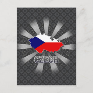 Tjeckiska Flagga Karta 2.0 Vykort