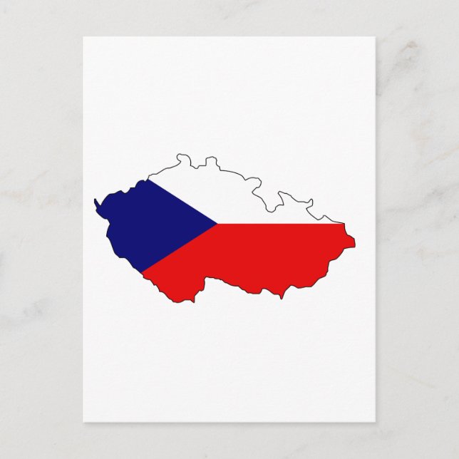 Tjeckiska flagga karta vykort (Framsida)